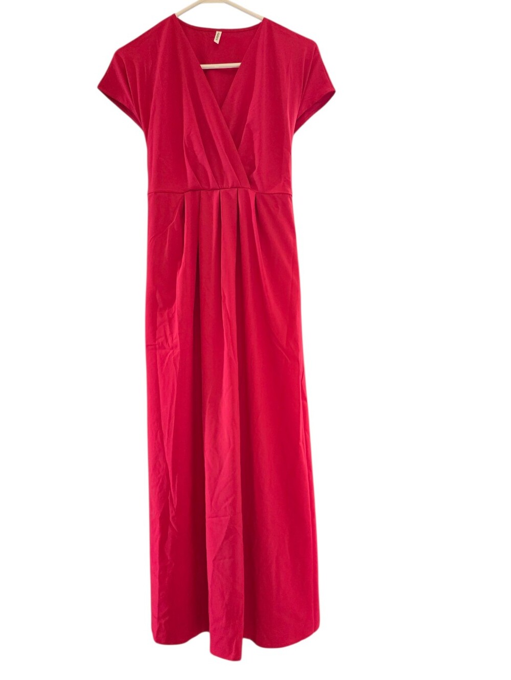 Halara NWT Breezeful Long Dress RED Short Sleeve Athleisure Stretch M Travel